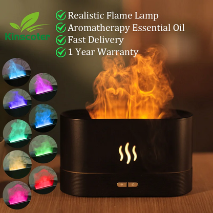 Aroma Diffuser Air Humidifier Ultrasonic Cool Mist Maker Fogger Led Essential Oil Flame Lamp Difusor