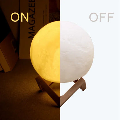 7 Colors 8Cm Moon Lamp LED Night Light Battery Powered with Stand Starry Lamp Bedroom Decor Night Lights Kids Gift Moon Lamp